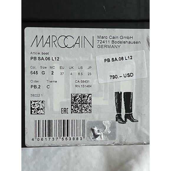 Marc Cain Women's Alligator Print Leather Knee High Article Boots Taupe 6.5 NIB - Picture 11 of 11